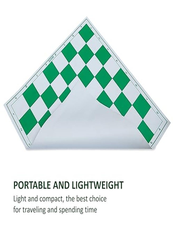 Kitsaws Sports 18'' x 18'' Tournament Chess Vinyl Foldable Chess Game with Chessmen Champion Solid Plastic Pieces for Professional Chess Players (Green) - Image 5